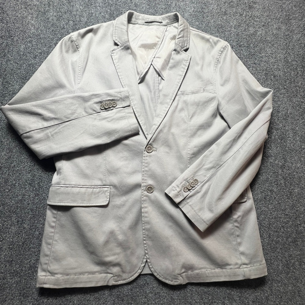 Angelo Litrico Mens Grey Slim Fit Unstructured Blazer Jacket 46 XL US 56 EUR